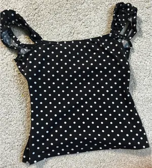 Cider black and white polka dot top thumbnail 3