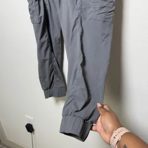 Eddie Bauer‎ Women Dance Studio Pants M Gray Jogger Ruched Lightweight Utility thumbnail 5