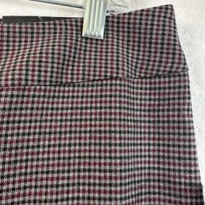 Nine West Skinny Dress Pants 16 Bordeaux Multi Houndstooth Plaid Suit Separates thumbnail 6