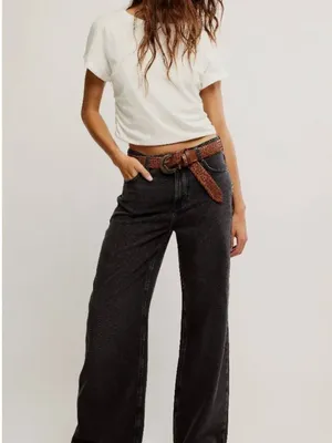 FREE PEOPLE NWT We The Free Stride Straight 'n Wide Jeans / Miles To Go thumbnail 4
