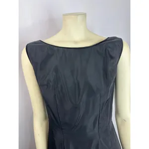 1950s Style Black Velvet Trim Tiered Cocktail Dress Red Tulle Unbranded Small thumbnail 6