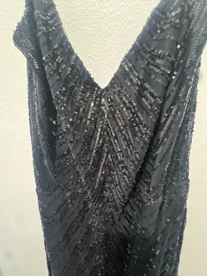 B Darlin Black Sequin Spaghetti-Strap Maxi Dress thumbnail 4