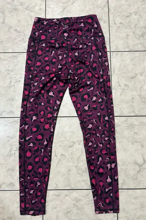 Adrienne Vittadini Purple Pink Leopard Animal Print Leggings Small thumbnail 5