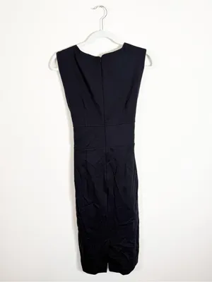 Boden Jessica Ponte Tie Front Midi Dress Black Size 4 thumbnail 5