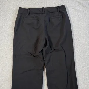 Ann Taylor Petites 4P Black Pinstripe Wide Leg Cuffed Dress Pants Virgin Wool thumbnail 9
