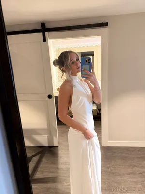 Lulus Alaura White Backless Halter Maxi Dress thumbnail 3