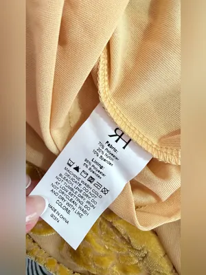 RIHOAS NWT Mustard/Gold Lace detail Floral Velvet Overlay Mesh Midi Dress Size M thumbnail 12