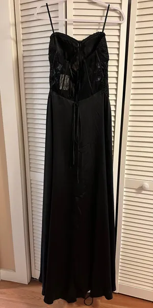 David’s Bridal Strapless Black Prom Dress thumbnail 3