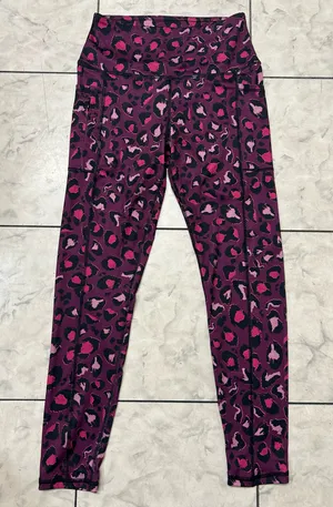 Adrienne Vittadini Purple Pink Leopard Animal Print Leggings Small thumbnail 1