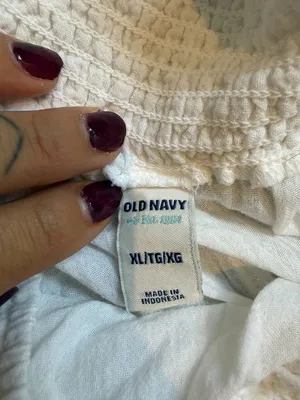 Old Navy Women's White Extra Large Bathing Suit Cover Up Pants Light 100% Cotton thumbnail 4