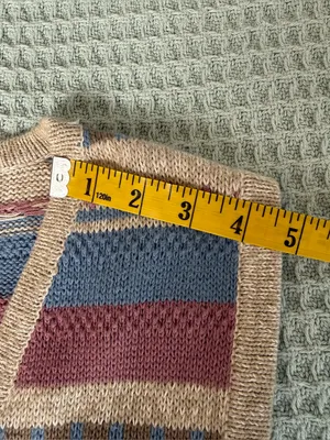 Vintage Hand Embroidered Christopher & Banks Sweater Vest Large Tan Mauve 90s thumbnail 6