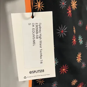 Splits59 NWT Sydney High Waist Techflex 7/8 Leggings Multi Floral + Red Stripes thumbnail 10