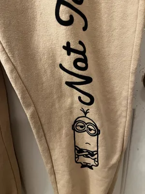 Minions Not Today Graphic Sweatpants Tan Size 3X thumbnail 4