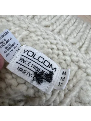 Volcom Snooders Beige Cream Cable Knit Chunky Cowl Neck Sweater Size Medium thumbnail 7
