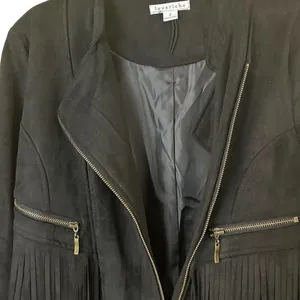 Love Riche Black Faux Suede Fringe Jacket Western Boho thumbnail 7