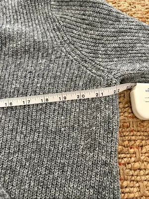 Abercrombie & Fitch Gray Ribbed Wrap Sweater XL thumbnail 6