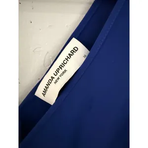 Amanda Uprichard Dress Womens XS Blue Sleeveless V Neck Handkerchief Hem Dress thumbnail 2