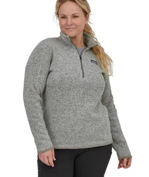 Patagonia Better Sweater Quarter-Zip Fleece Pullover - Women's 1/4 zip sweatshirt gray top thumbnail 3
