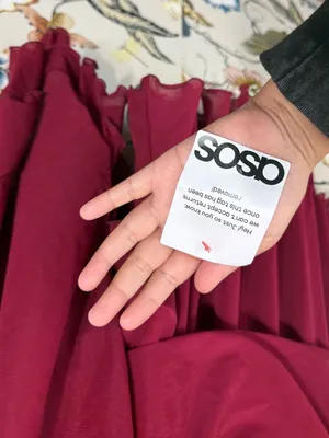 ASOS DESIGN stretch chiffon one sleeve ruffle mini dress in burgundy Size S thumbnail 10