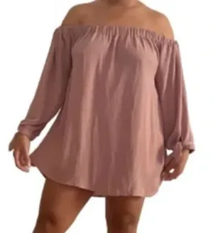 Wishlist Mauve Off The Shoulder Smock Dress Size L thumbnail 1