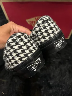 LX Classic Slip-On 98 black and white houndstooth pattern shoes sneakers sz7 new thumbnail 5