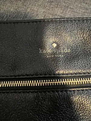 kate spade Black Pebbled Leather Crossbody with Gold Chain Trim thumbnail 2