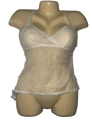 Affinitas white Lace Sheer Chemise thumbnail 1