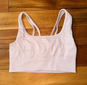 aerie Ribbed Double-Strap Light Pink Bralette thumbnail 1