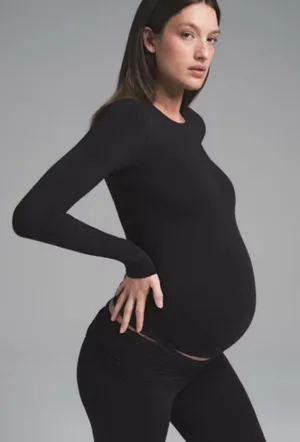 SKIMS Maternity Cotton Jersey Long Sleeve T-Shirt S thumbnail 1