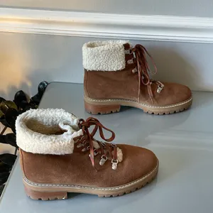 The Fix Mika Brown Suede Shearling Hiking Boots 7.5 thumbnail 4