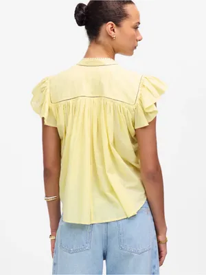 Madewell Flutter Sleeve Button Up Top thumbnail 7