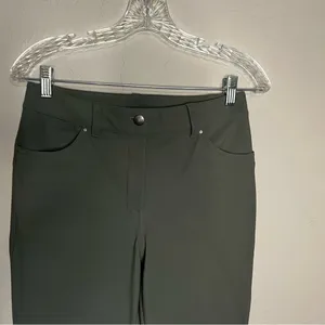 Lululemon City Sleek Slim Fit‎ 5 pocket Olive Green Pants thumbnail 3