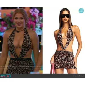 I.AM.GIA Kamilla Animal Leopard Cheetah Print Halter Mini Dress XL thumbnail 10