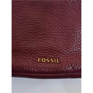 Fossil Women's Pebbled Crossbody Cowhide Leather Bag in Burgundy thumbnail 5