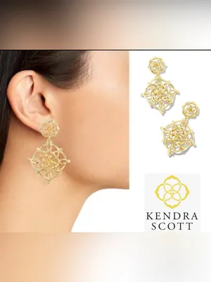 Kendra Scott Retired Kelly - Gold Statement Earrings thumbnail 3