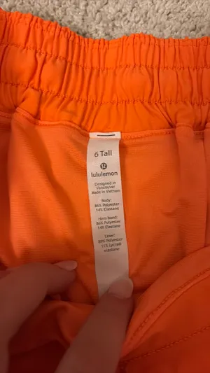 Lululemon Hotty Hot Neon Orange Shorts 4" thumbnail 2