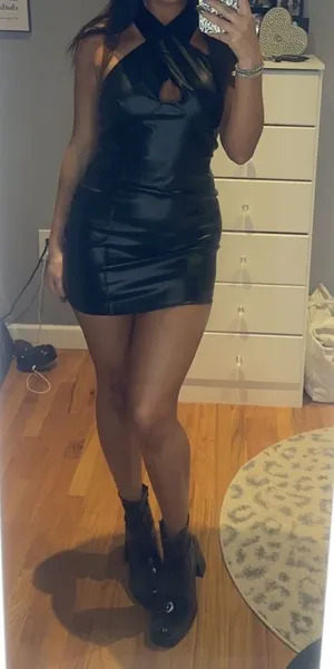Leather dress Black Size L thumbnail 1