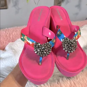 Gianni Bini Pink Jeweled Sandals thumbnail 9