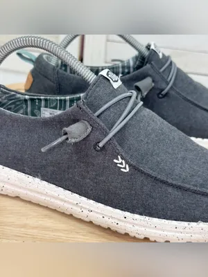 Hey Dude Wendy Canvas Chambray Slip On Loafer Denim Black Women Size 9 thumbnail 7