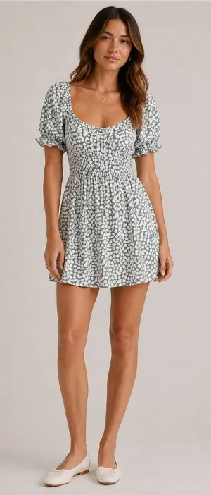 Abercrombie & Fitch Floral‎ Smocked Mini Dress | Size Xs thumbnail 1