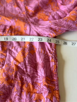 Universal Thread Orange & Pink Floral LS Relaxed Fit Button Up Shirt Women’s XXL thumbnail 5