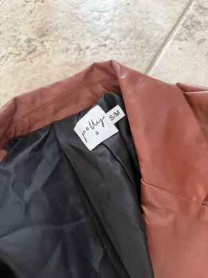 Princess Polly Brown Leather Blazer thumbnail 3