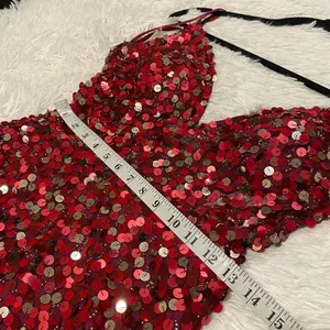 NEW Ashley Lauren Sequin HoCo Mini Dress 4248 in Red Gold Size 4 thumbnail 4