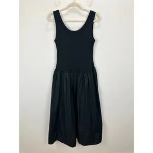 Madewell Mixed Poplin Scoopneck Maxi Dress Cotton A Line Minimalist Black M NWT thumbnail 14