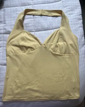 Yellow Halter top Size L thumbnail 1