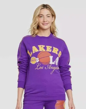 Women's LA Lakers NBA Graphic Pullover Sweatshirt - Purple Medium thumbnail 6