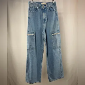 Levi's Utility High Loose Cargo Jeans in‎ Blue Size 27 thumbnail 3