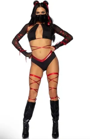 NEW Leg Avenue Lethal Ninja Sexy Ninja Halloween Costume Size Large thumbnail 1