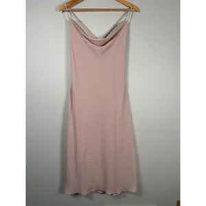 Show Me Your Mumu‎ Verona Cowl Neck Dress Dusty Pink Beige Chiffon Womens Size S thumbnail 3