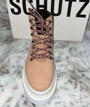Schutz 🆕 BNIB | Marlua Leather Platform Lace Up Boot | Honey Beige & Black thumbnail 7